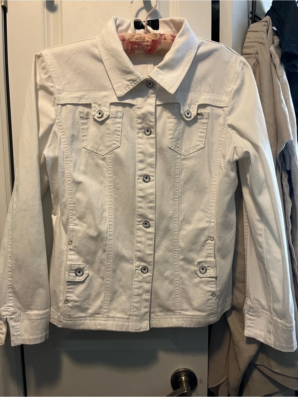 Classic White Jean Jacket - Women's Lightweight Denim Coat